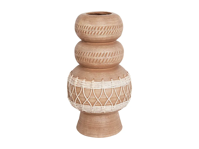 Blumenvase ALMIROS Keramik 51 cm Hellbraun