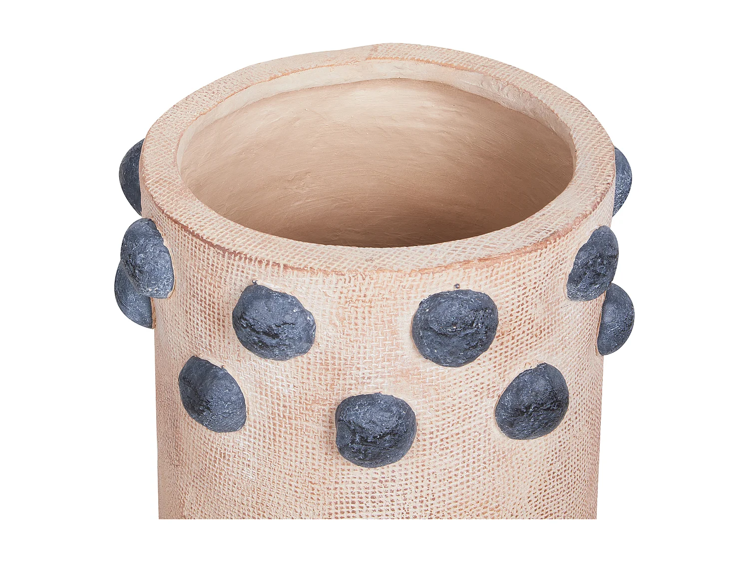 Blumentopf Magnesiumoxid sand beige / blau mit Holzbeinen Muster Bletilla