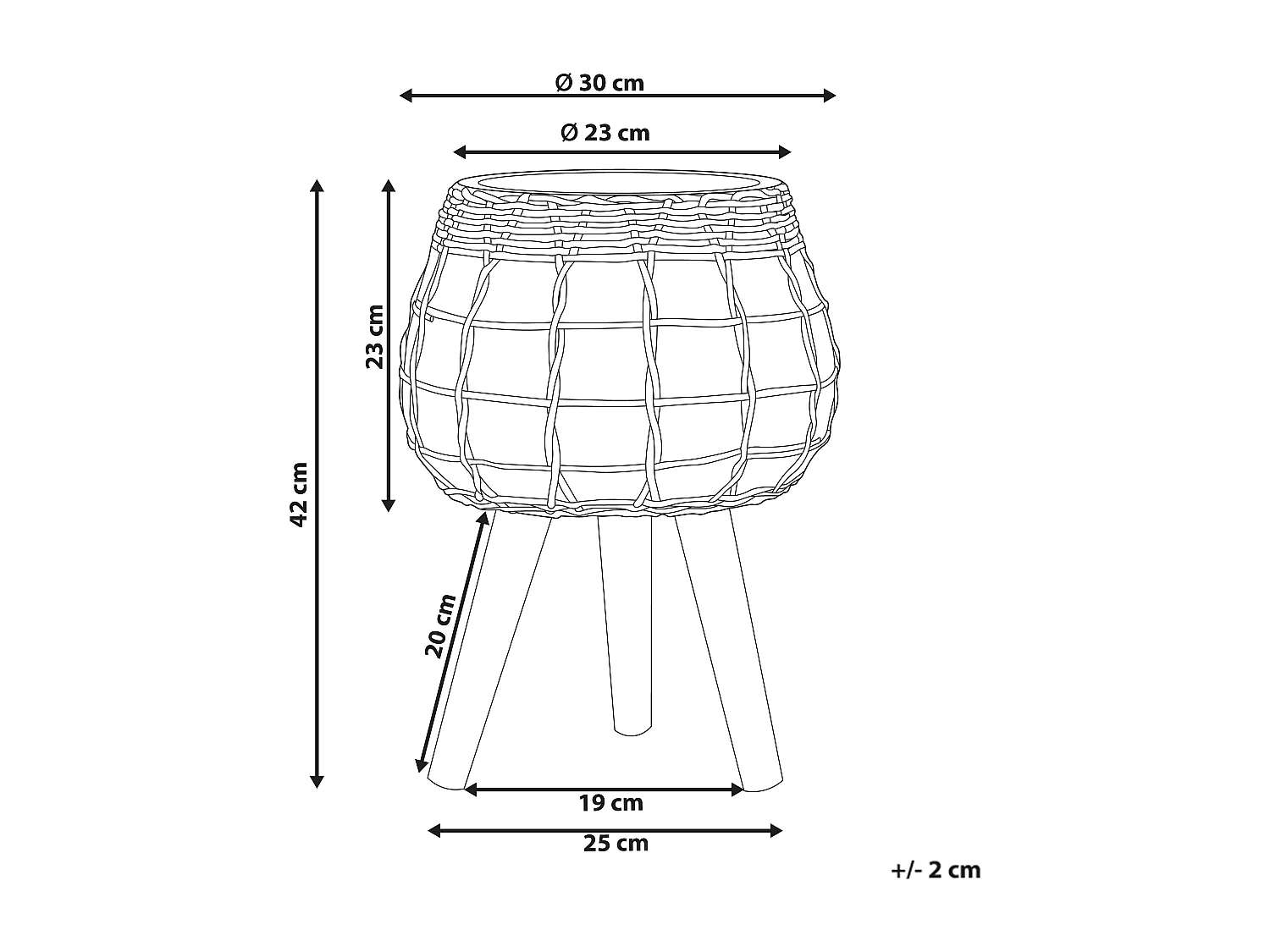 Verhoogde bloempot DARMERA Keramiek 30 cm Lichtbruin