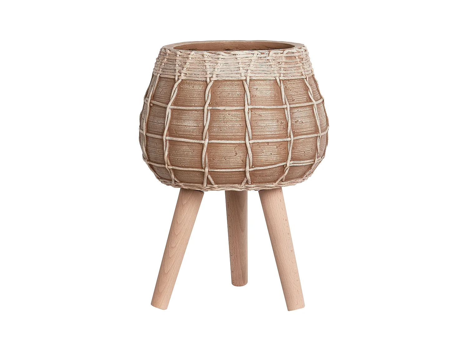 Cache-pot sur pied DARMERA 30 cm Marron clair