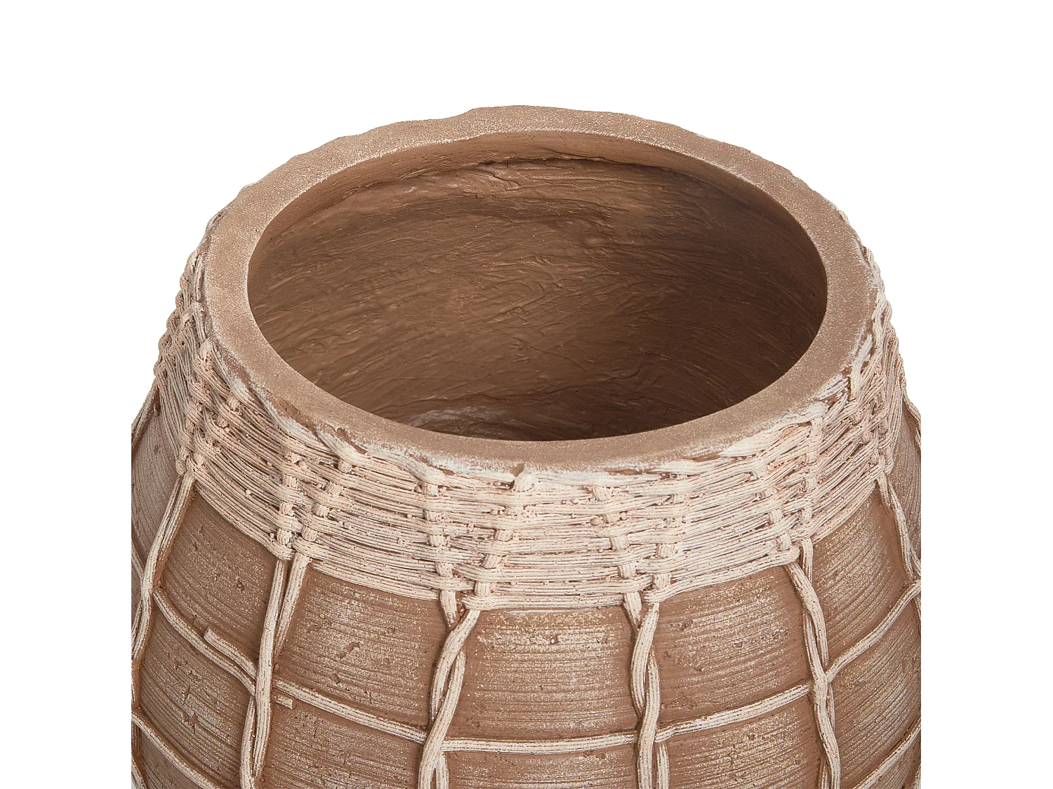 Vaso alto para plantas DARMERA Cerâmica 30 cm Castanho claro