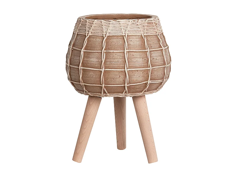 Cache-pot sur pied DARMERA 30 cm Marron clair