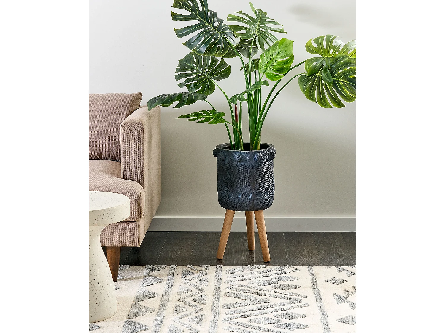 Cache-pot sur pied BRUNNERA 24 cm Gris graphite