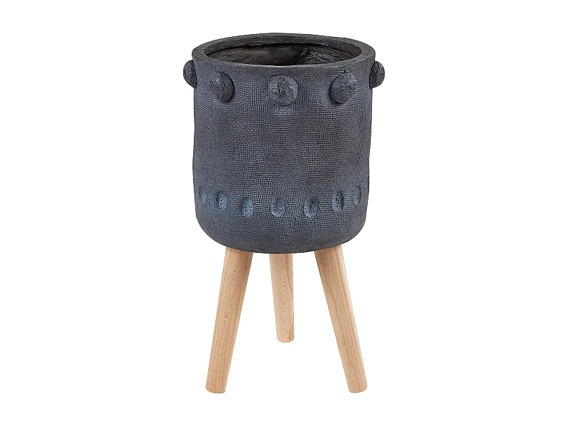 Vaso alto para plantas BRUNNERA Cerâmica 24 cm Cinzento grafite