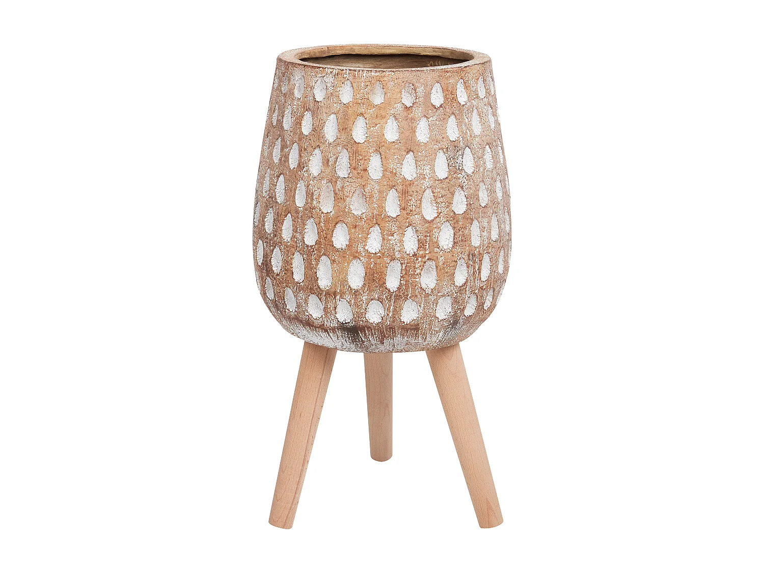 Vaso per piante rialzato ASCLEPIAS Ceramica 27 cm Marrone chiaro