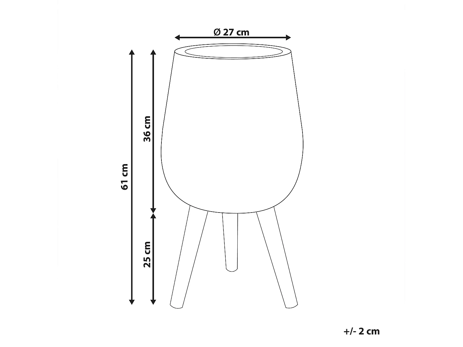 Vaso per piante rialzato ASCLEPIAS Ceramica 27 cm Marrone chiaro