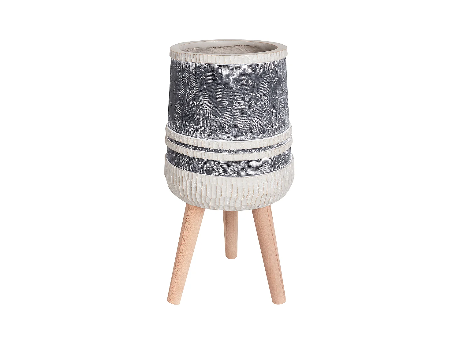 Cache-pot sur pied ARISAEMA 27 cm Gris