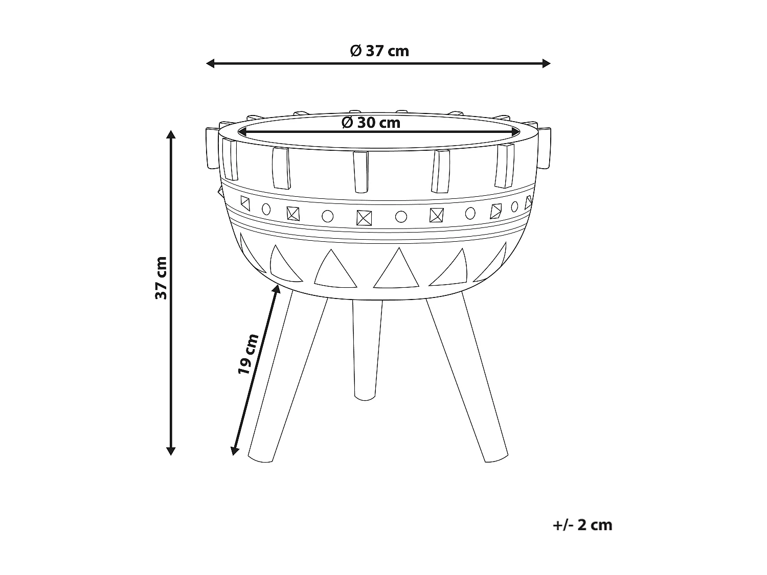 Cache-pot sur pied ASPLENIUM 37 cm Marron clair