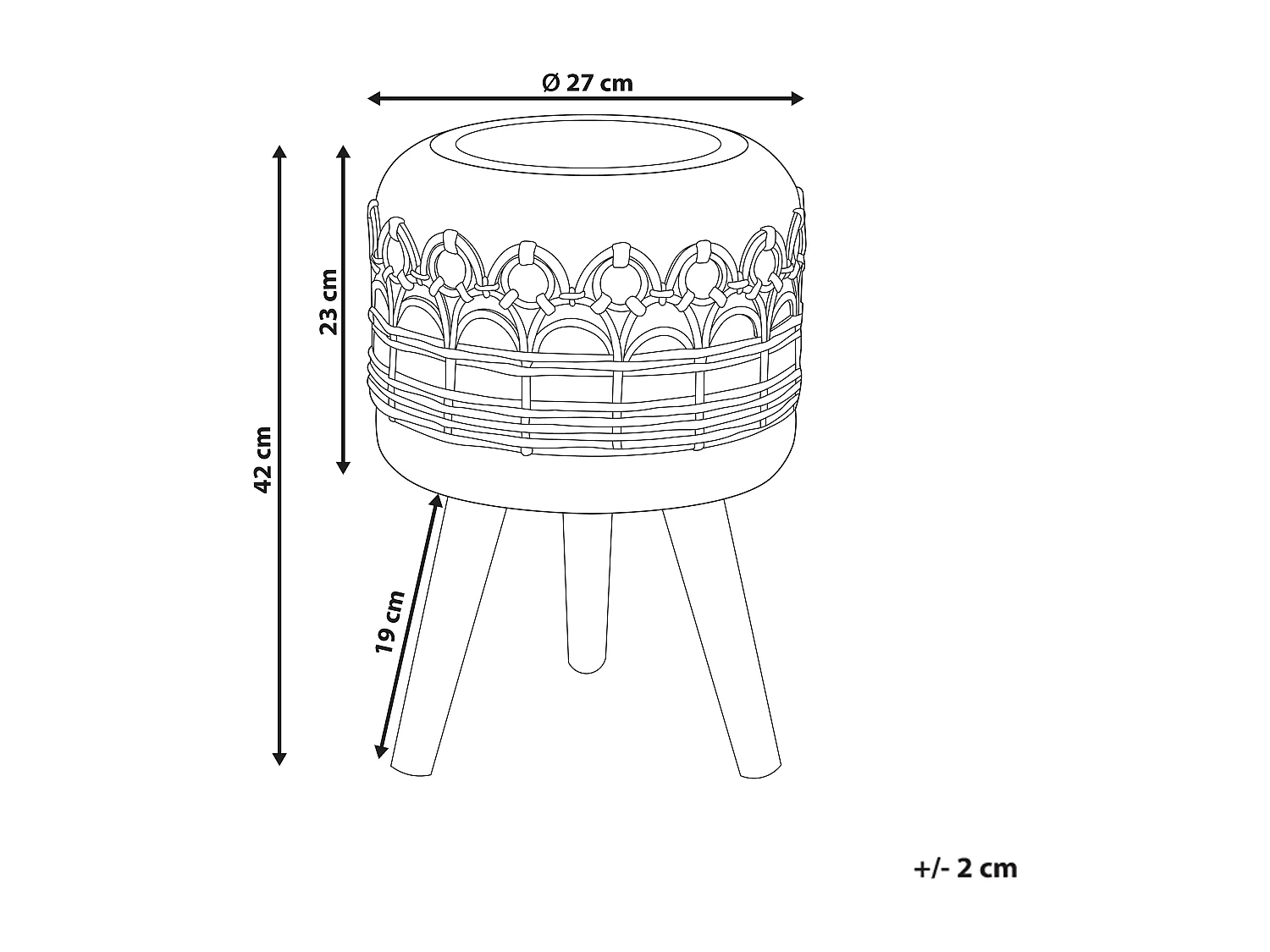 Cache-pot sur pied CYRTOMIUM 27 cm Marron clair
