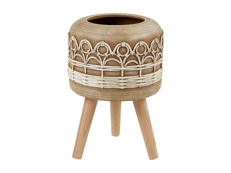 Cache-pot sur pied CYRTOMIUM 27 cm Marron clair