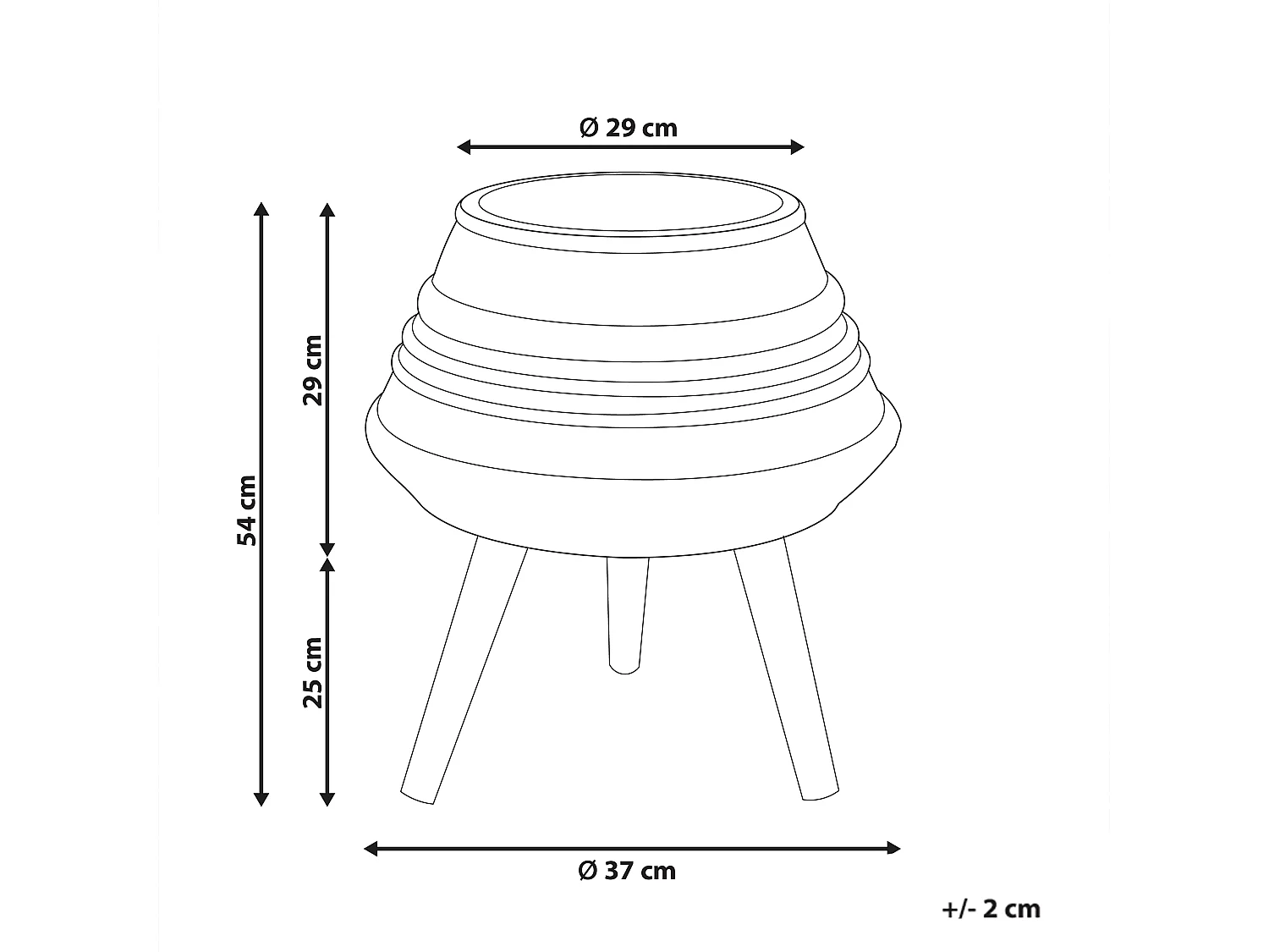 Doniczka na nóżkach ATHAEA Ceramika 37 cm Beżowy