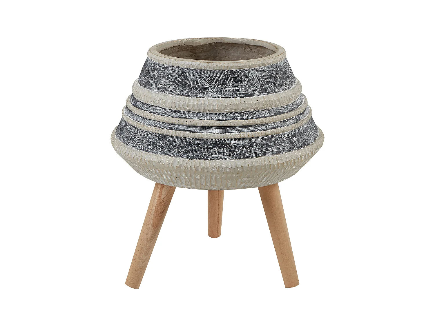 Cache-pot sur pied ATHAEA 37 cm Beige