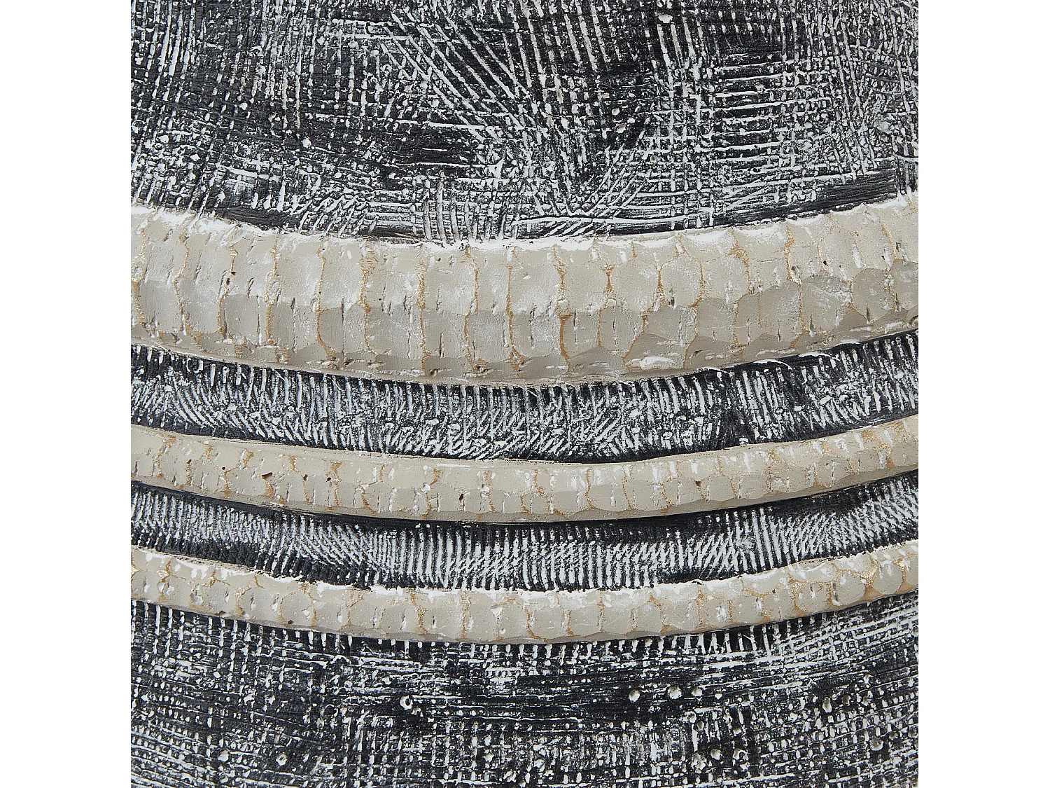 Blumentopf Magnesiumoxid beige / grau mit Holzbeinen Streifen Muster Athaea