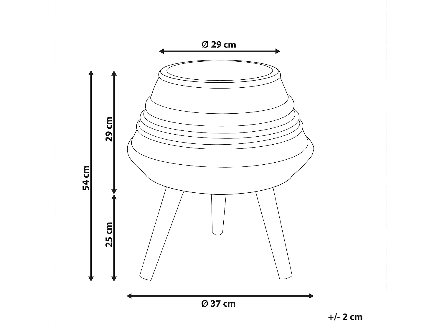 Cache-pot sur pied ATHAEA 37 cm Beige