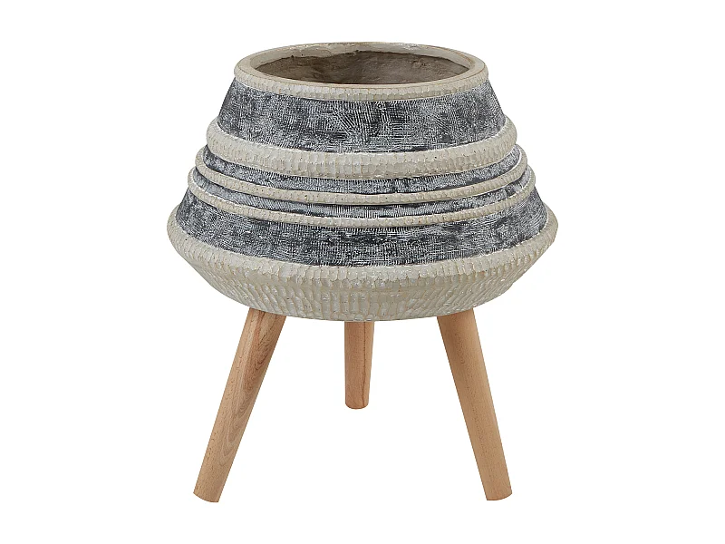 Verhoogde bloempot ATHAEA Keramiek 37 cm Beige