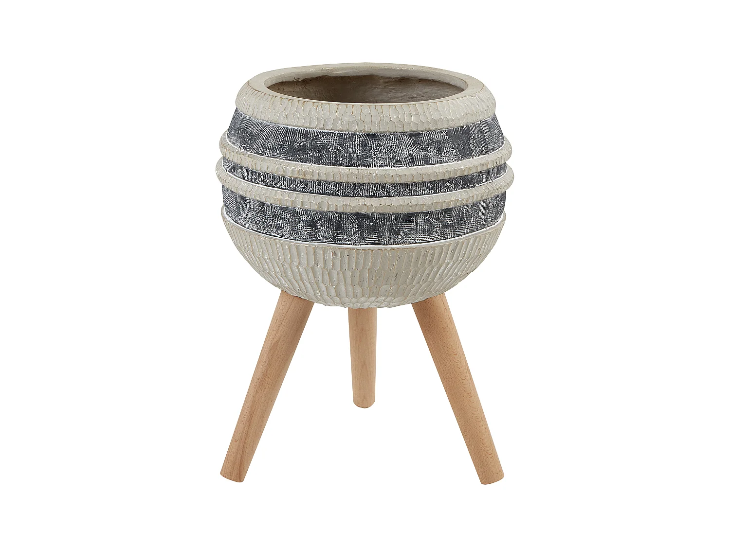 Cache-pot sur pied ATHYRIUM 38 cm Beige