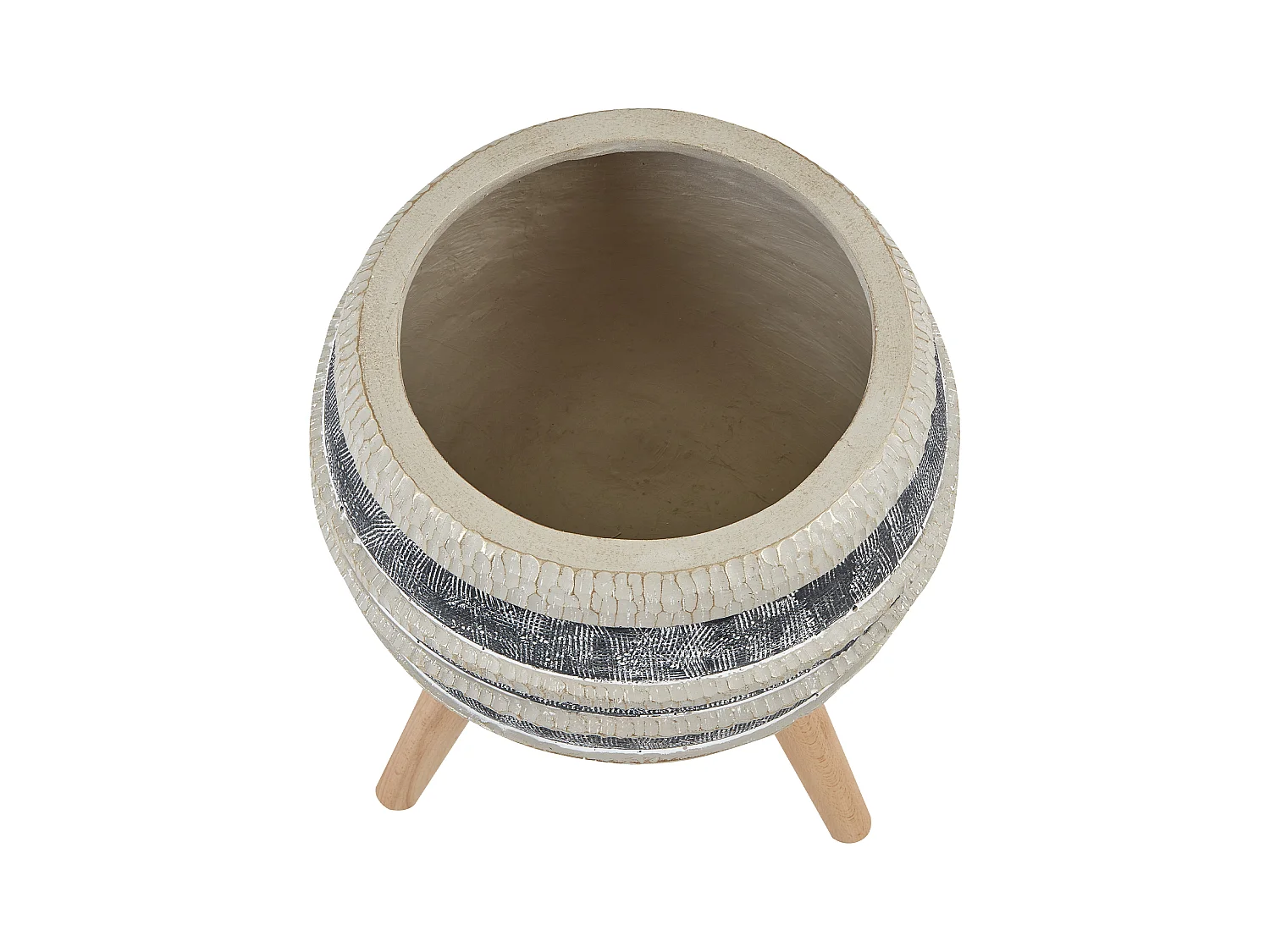 Verhoogde bloempot ATHYRIUM Keramiek 38 cm Beige