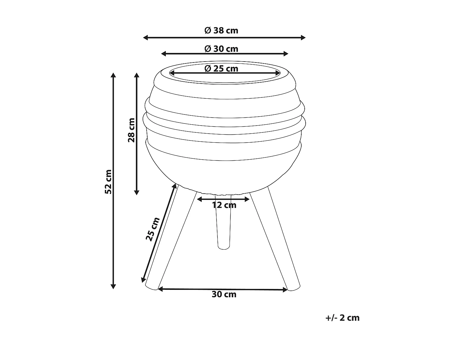 Vaso per piante rialzato ATHYRIUM Ceramica 38 cm Beige