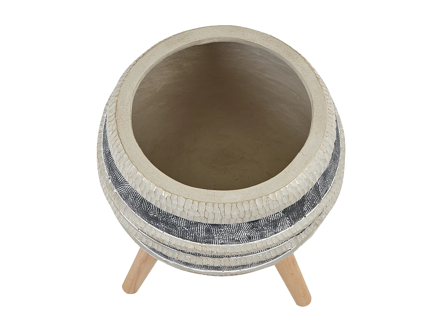 Vaso per piante rialzato ATHYRIUM Ceramica 38 cm Beige