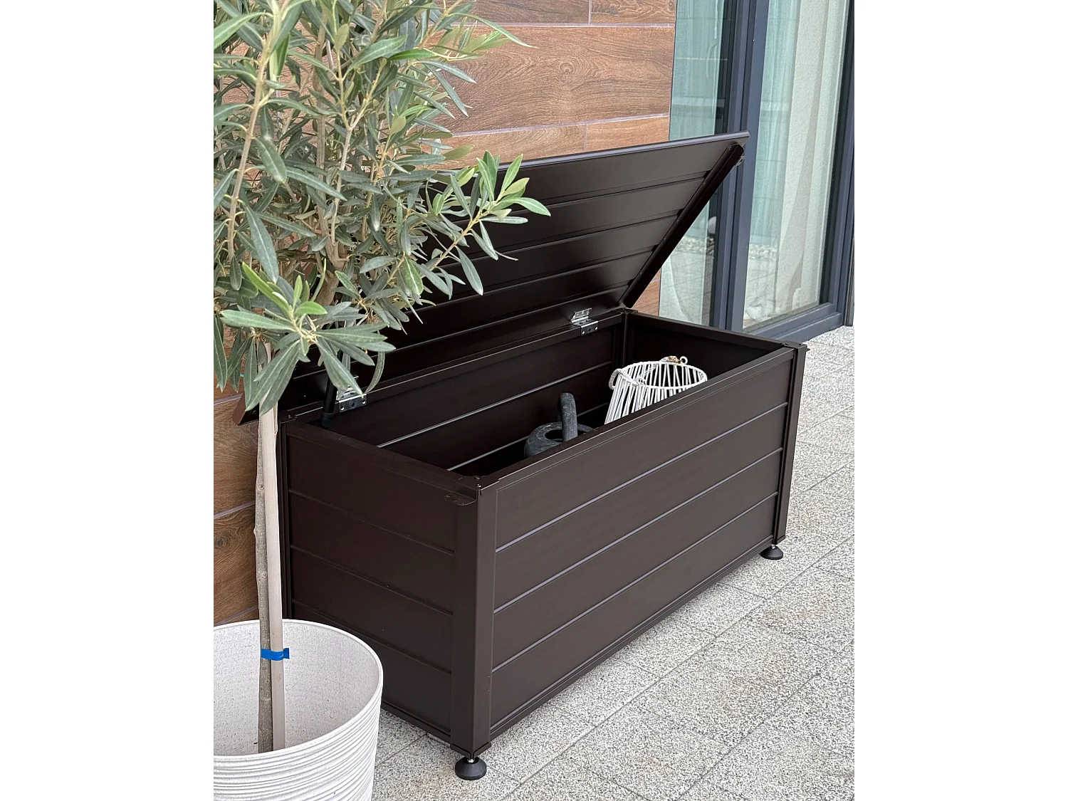 Caixa de arrumação CAMPALTO Metal 113 cm 50 cm Castanho escuro