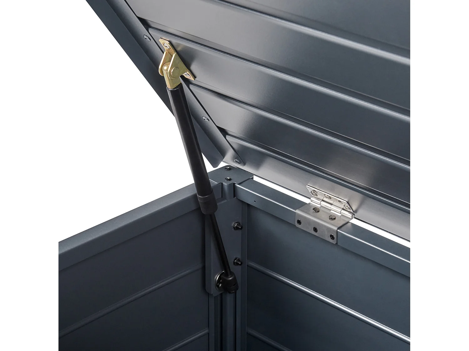 Skrzynia ogrodowa CAMPALTO Metal 113 cm 50 cm Ciemnoszary