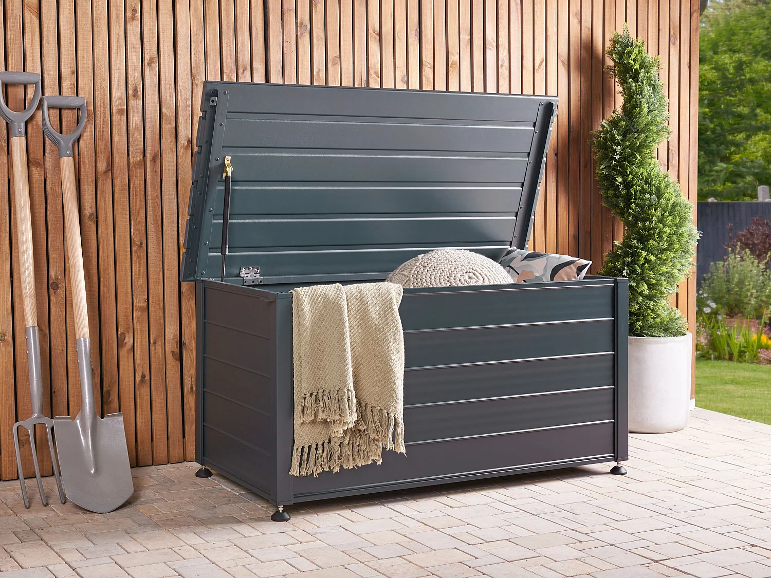 Coffre de rangement CAMPALTO 123 cm 60 cm Gris foncé