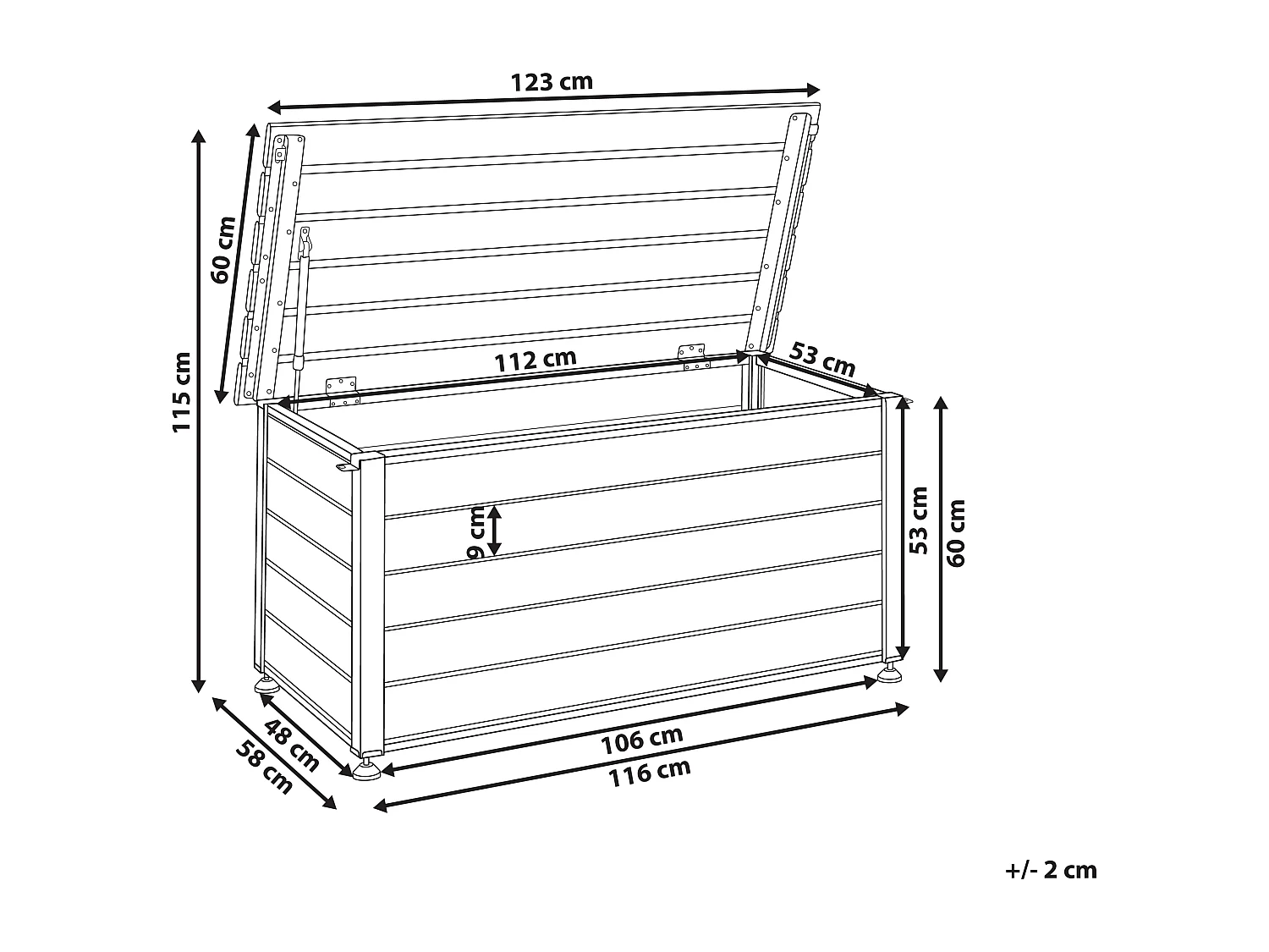 Kussenbox CAMPALTO Metaal 123 cm 60 cm Donkerbruin