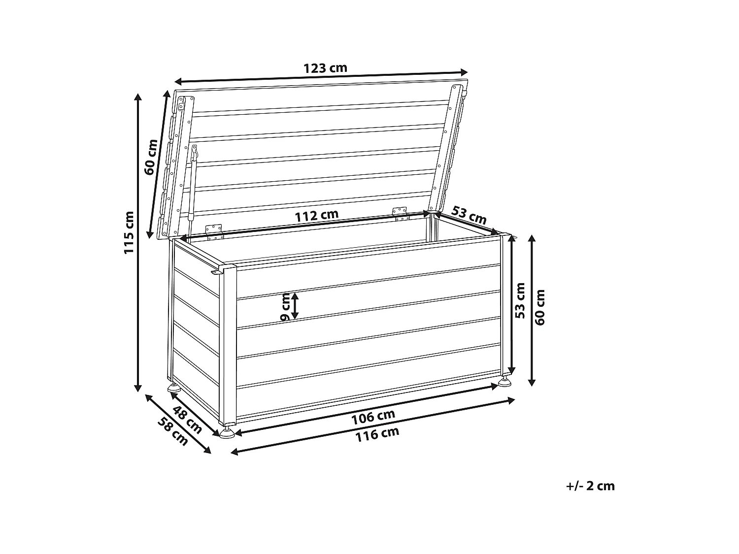 Aufbewahrungsbox CAMPALTO Metall 123 cm 60 cm Dunkelbraun