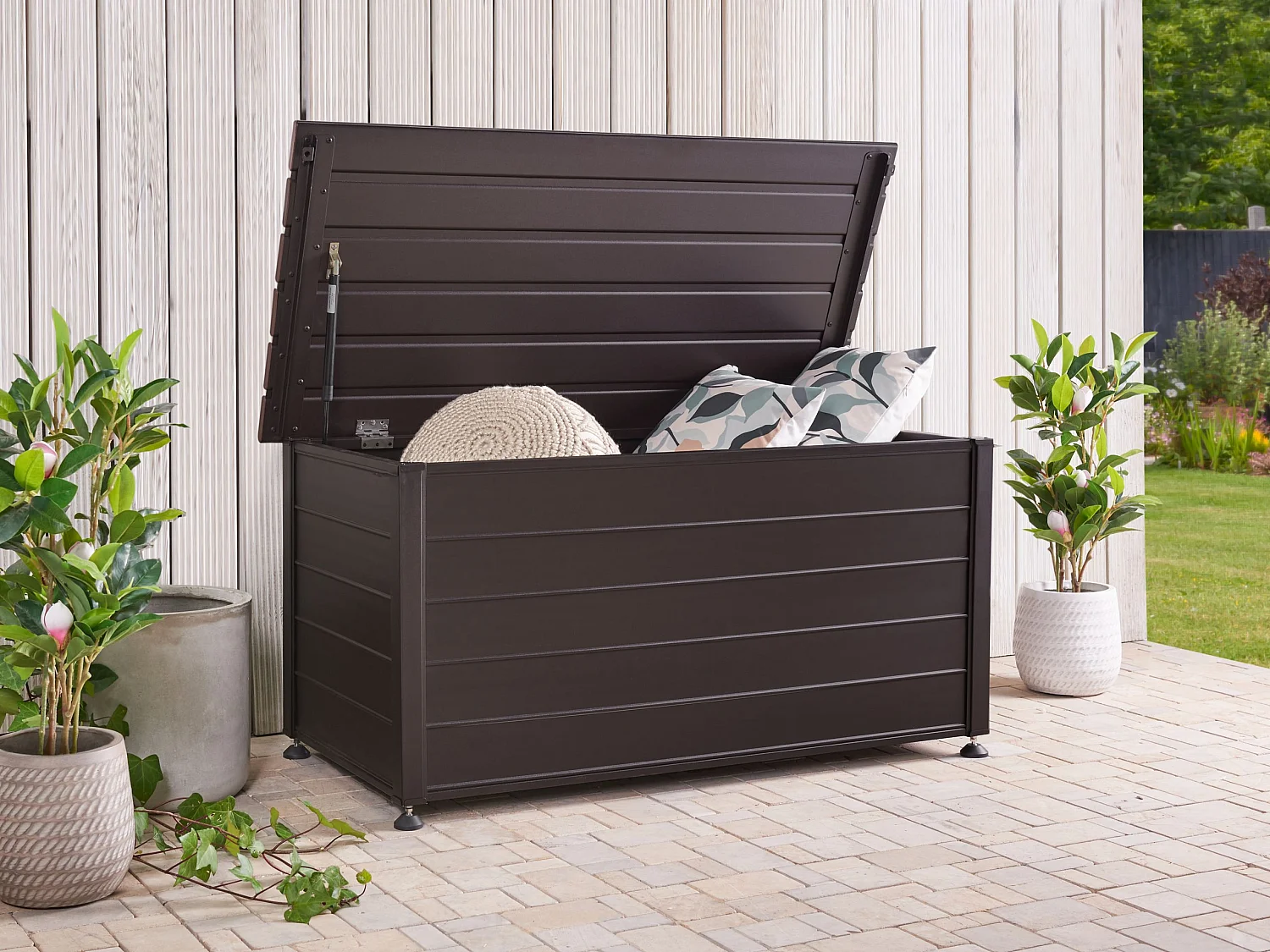 Aufbewahrungsbox CAMPALTO Metall 123 cm 60 cm Dunkelbraun