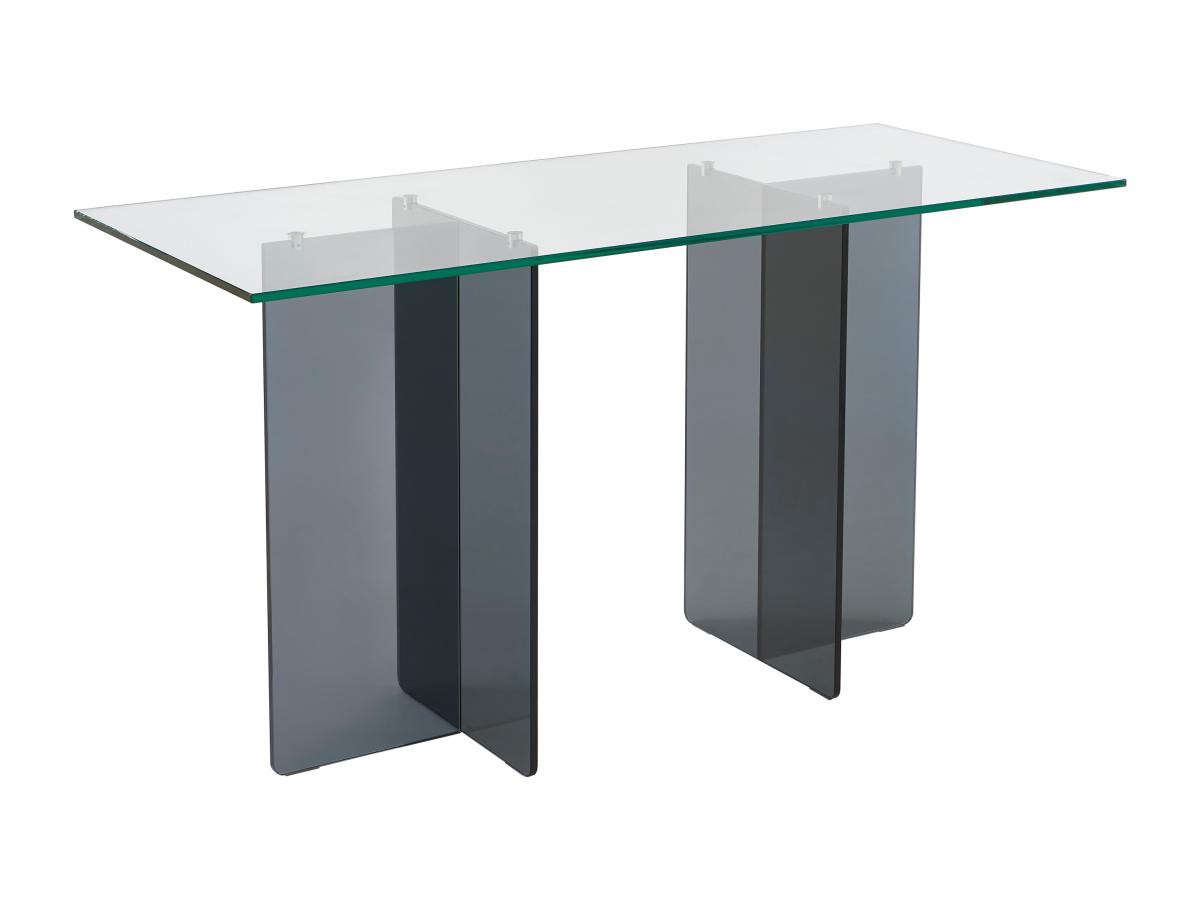 Schreibtisch - Sicherheitsglas - Transparent & Anthrazit - BYLENA günstig online kaufen