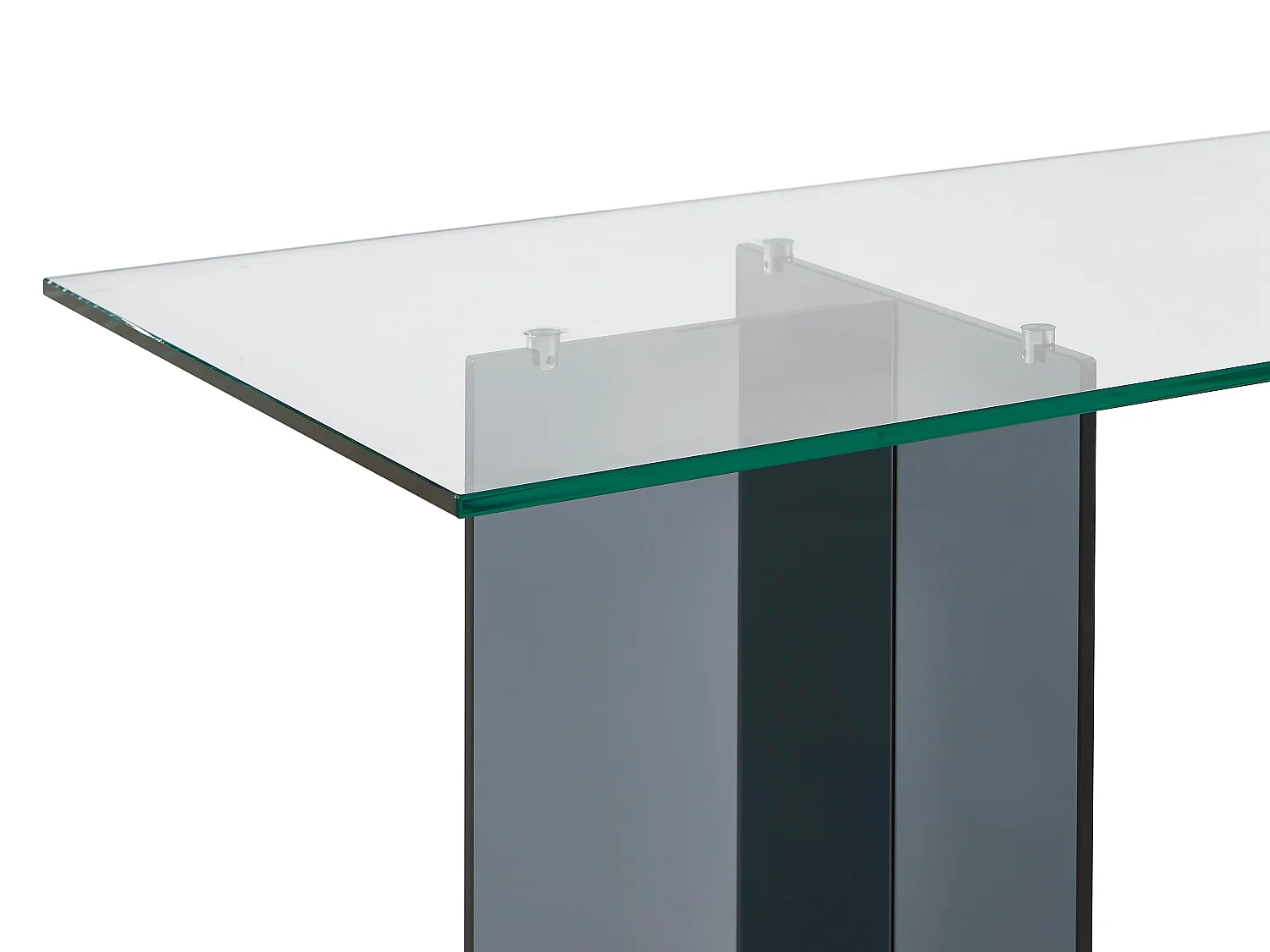 Bureau - Verre trempé - Transparent et anthracite - BYLENA