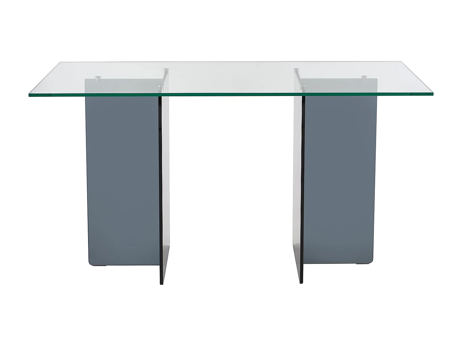 Bureau - Verre trempé - Transparent et anthracite - BYLENA