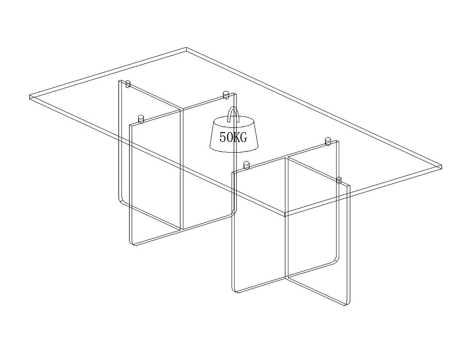 Bureau - Verre trempé - Transparent et anthracite - BYLENA