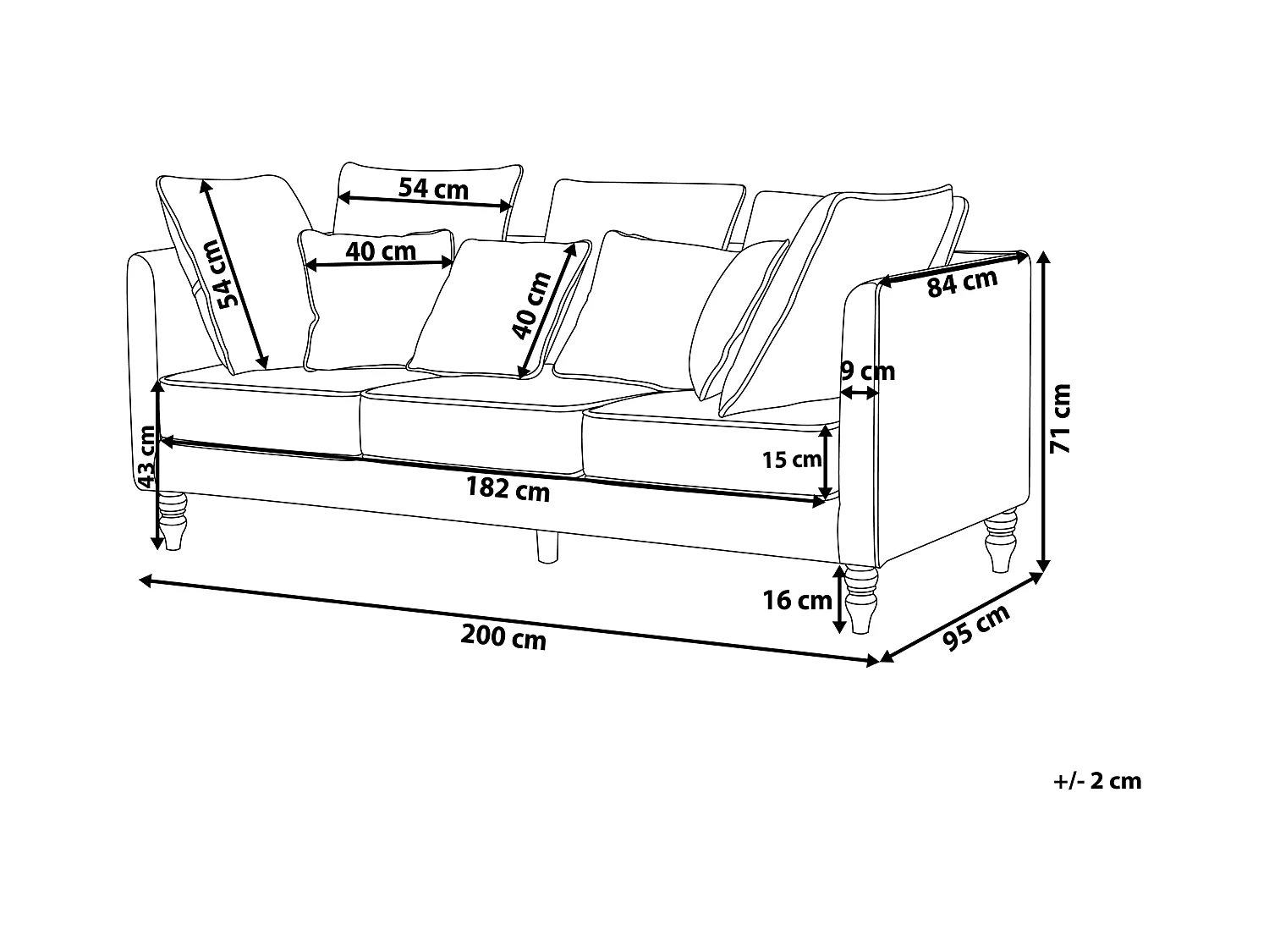Canapé FENSTAD Velours Vert émeraude 3 places