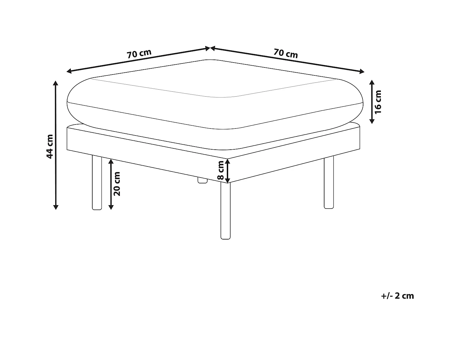 Ottomaan VINTERBRO Fluweel Grijs