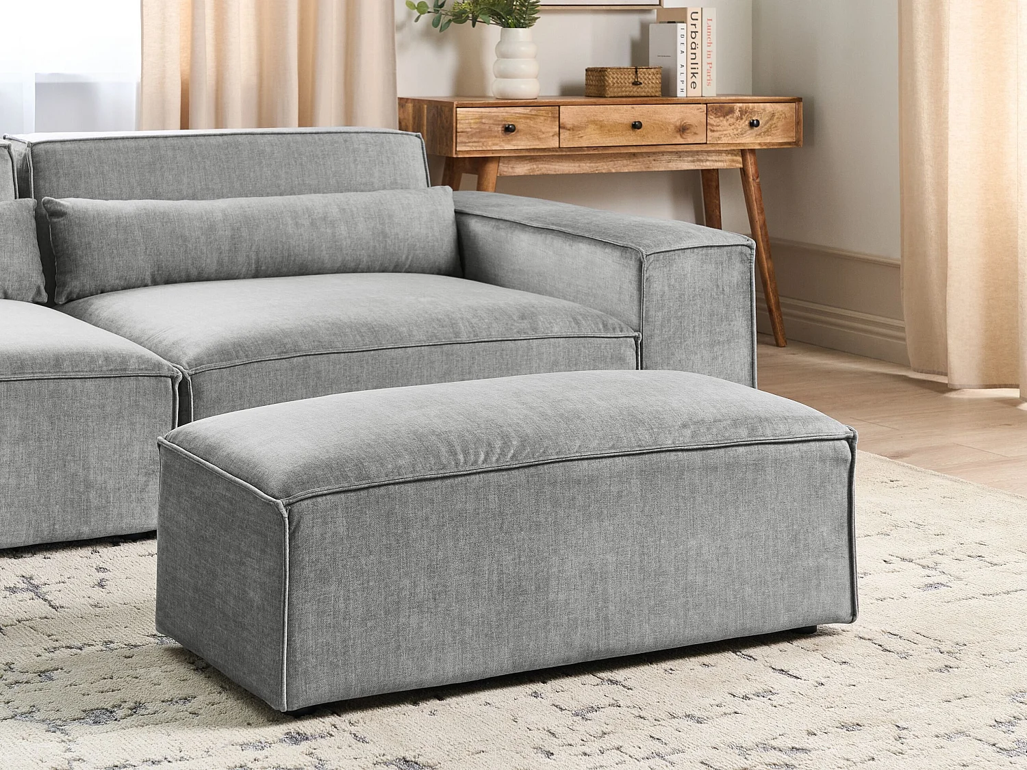 Ottoman HELLNAR Tissu Gris
