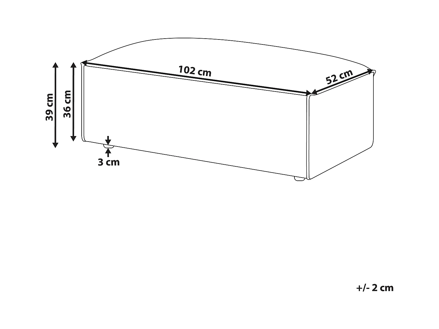 Ottoman HELLNAR Tissu Marron clair