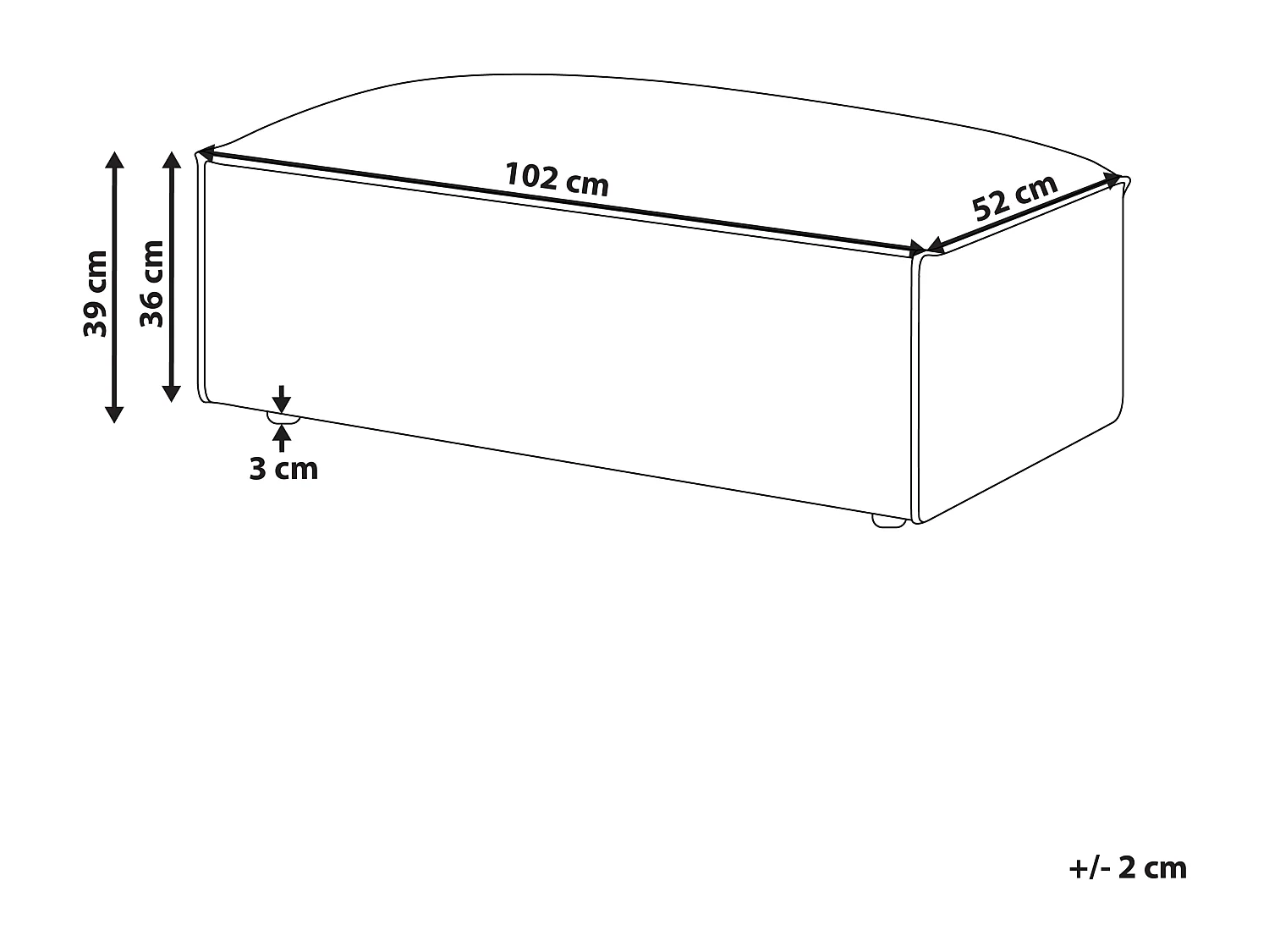 Ottoman HELLNAR Tissu Marron clair