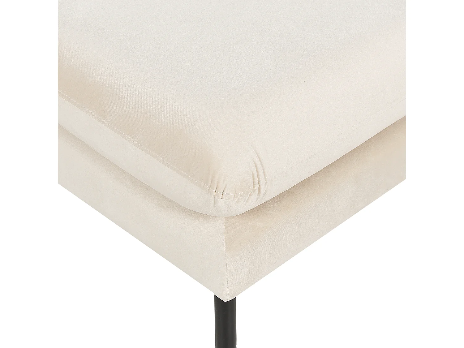 Fotpall VINTERBRO Sammet Ljusbeige