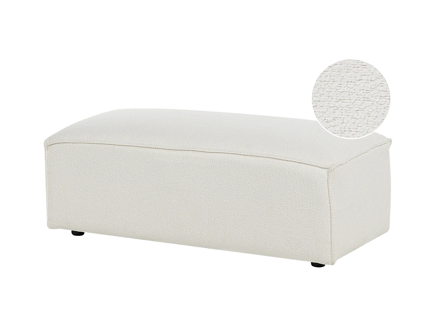 Ottomaan HELLNAR Bouclé Gebroken wit