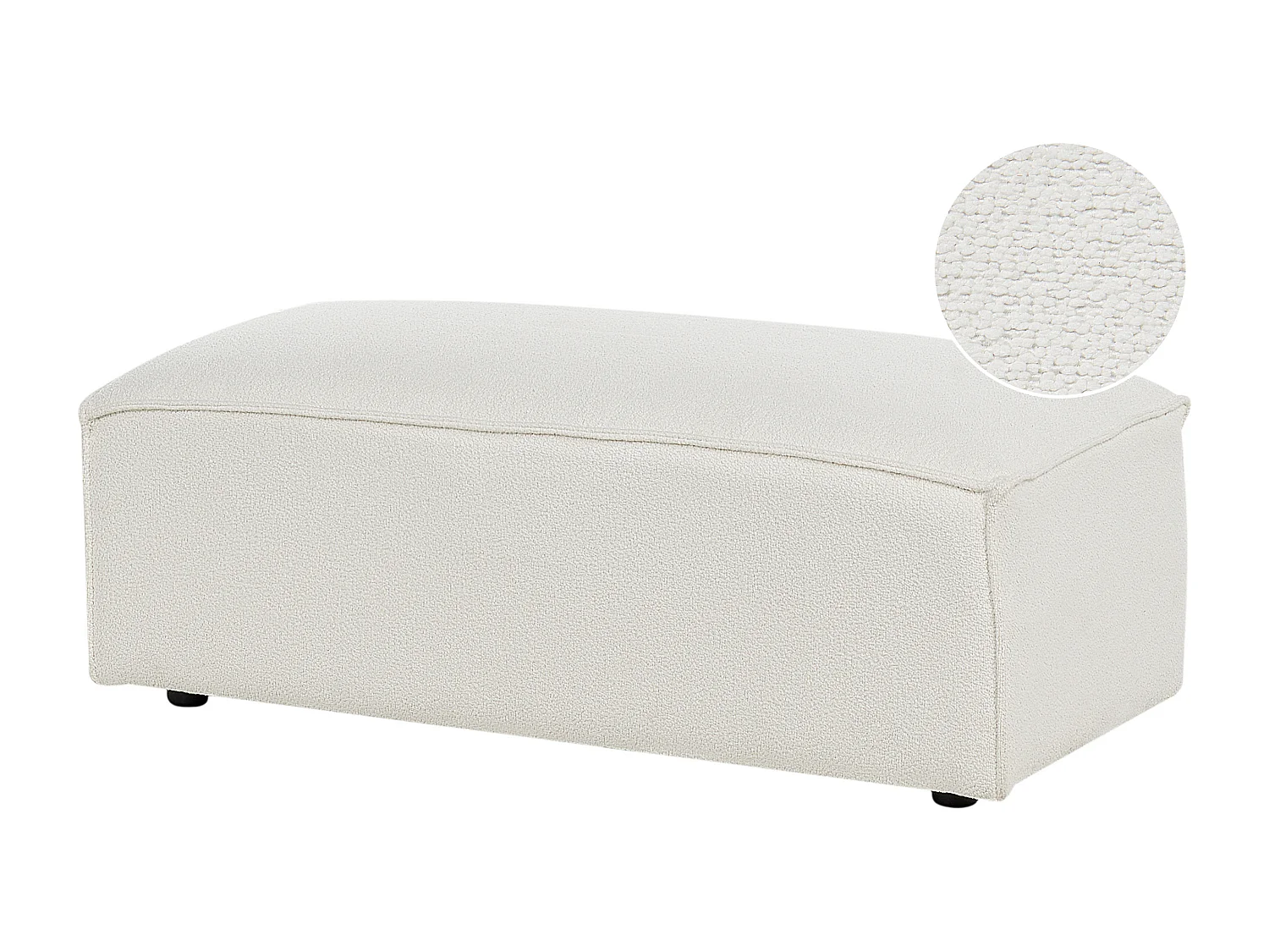 Ottomana HELLNAR Bouclé Bianco sporco