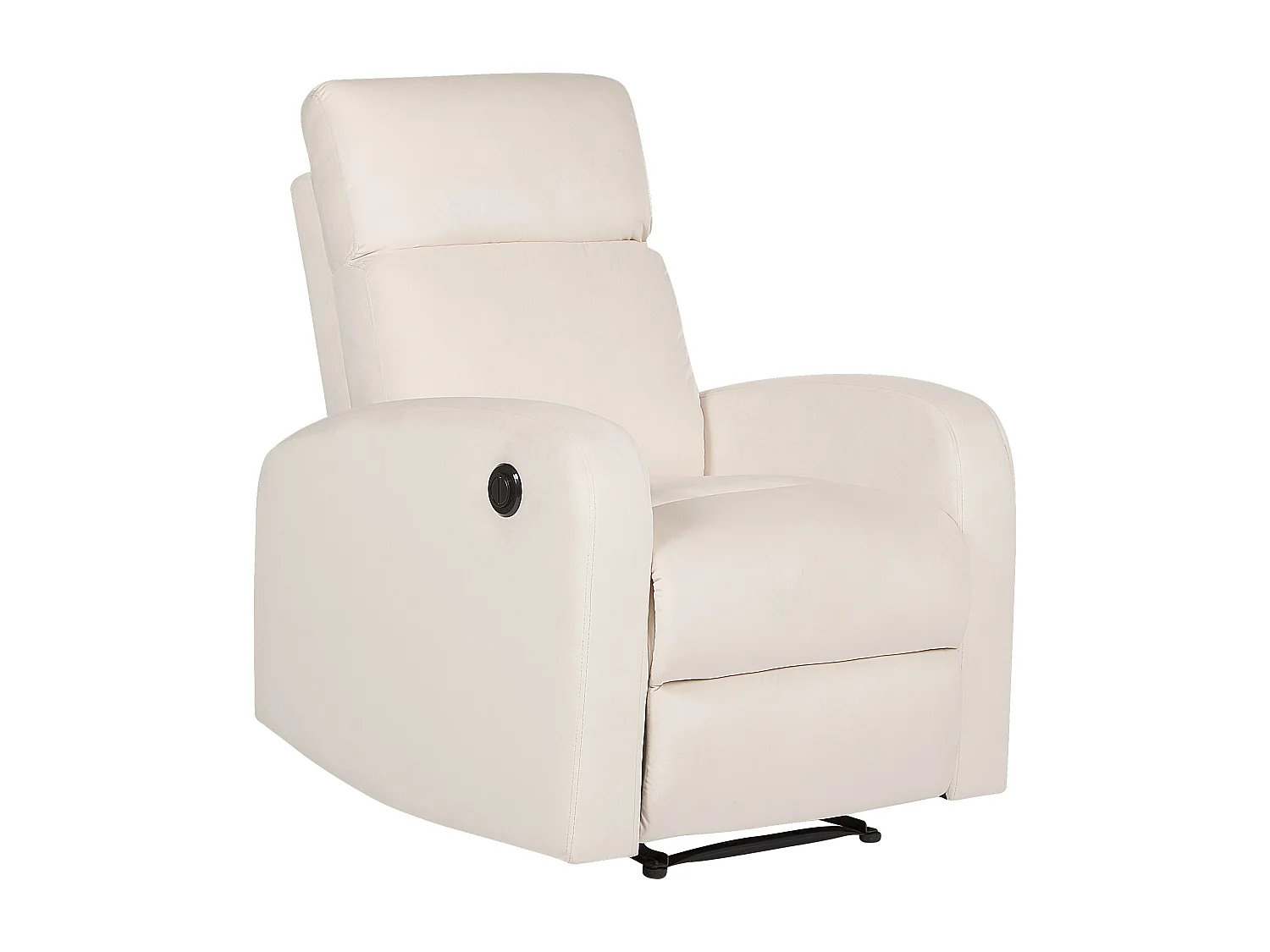 Fauteuil inclinable électrique VERDAL Repose-pieds inclus Velours Blanc cassé