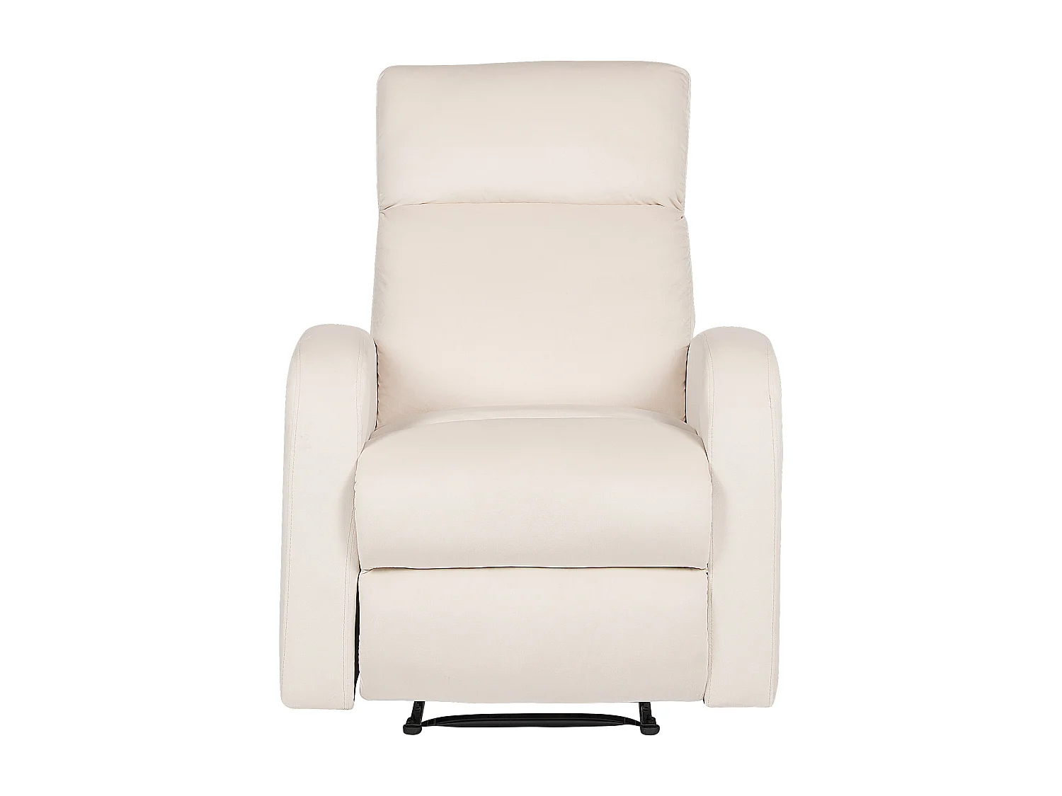 Fauteuil inclinable électrique VERDAL Repose-pieds inclus Velours Blanc cassé