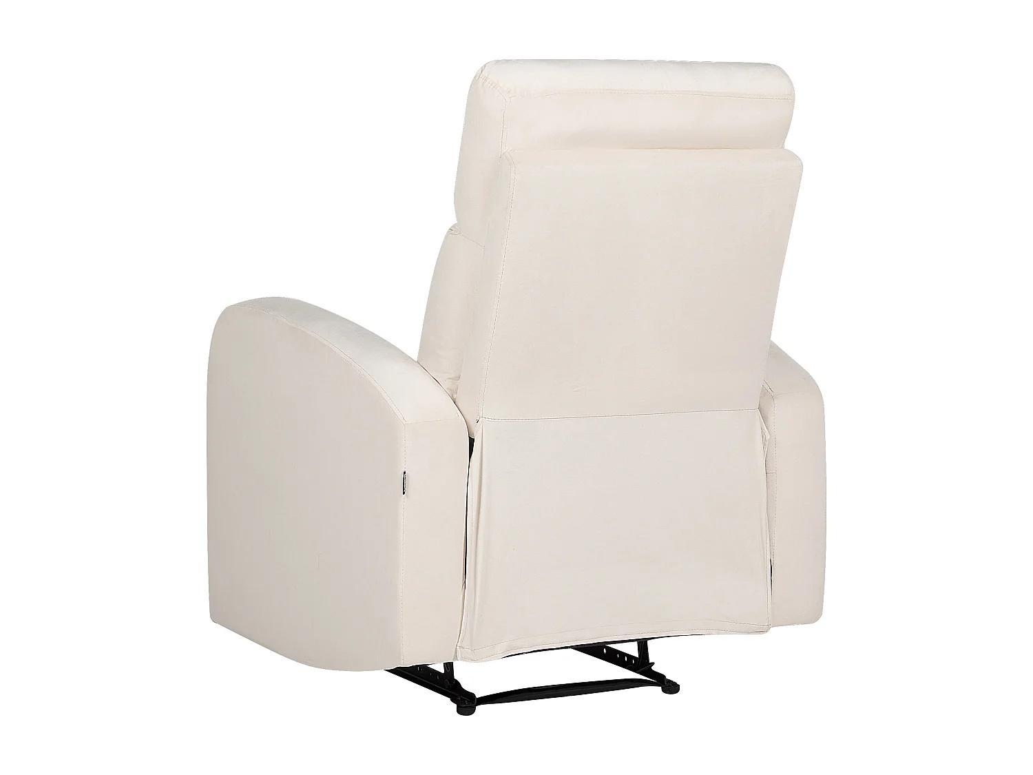 Fauteuil inclinable électrique VERDAL Repose-pieds inclus Velours Blanc cassé
