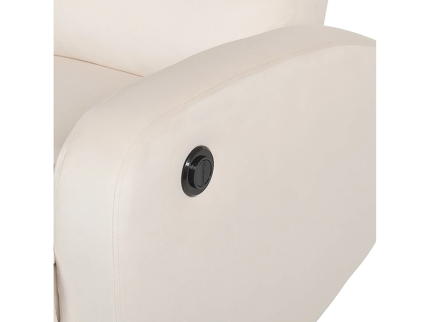 Fauteuil inclinable électrique VERDAL Repose-pieds inclus Velours Blanc cassé