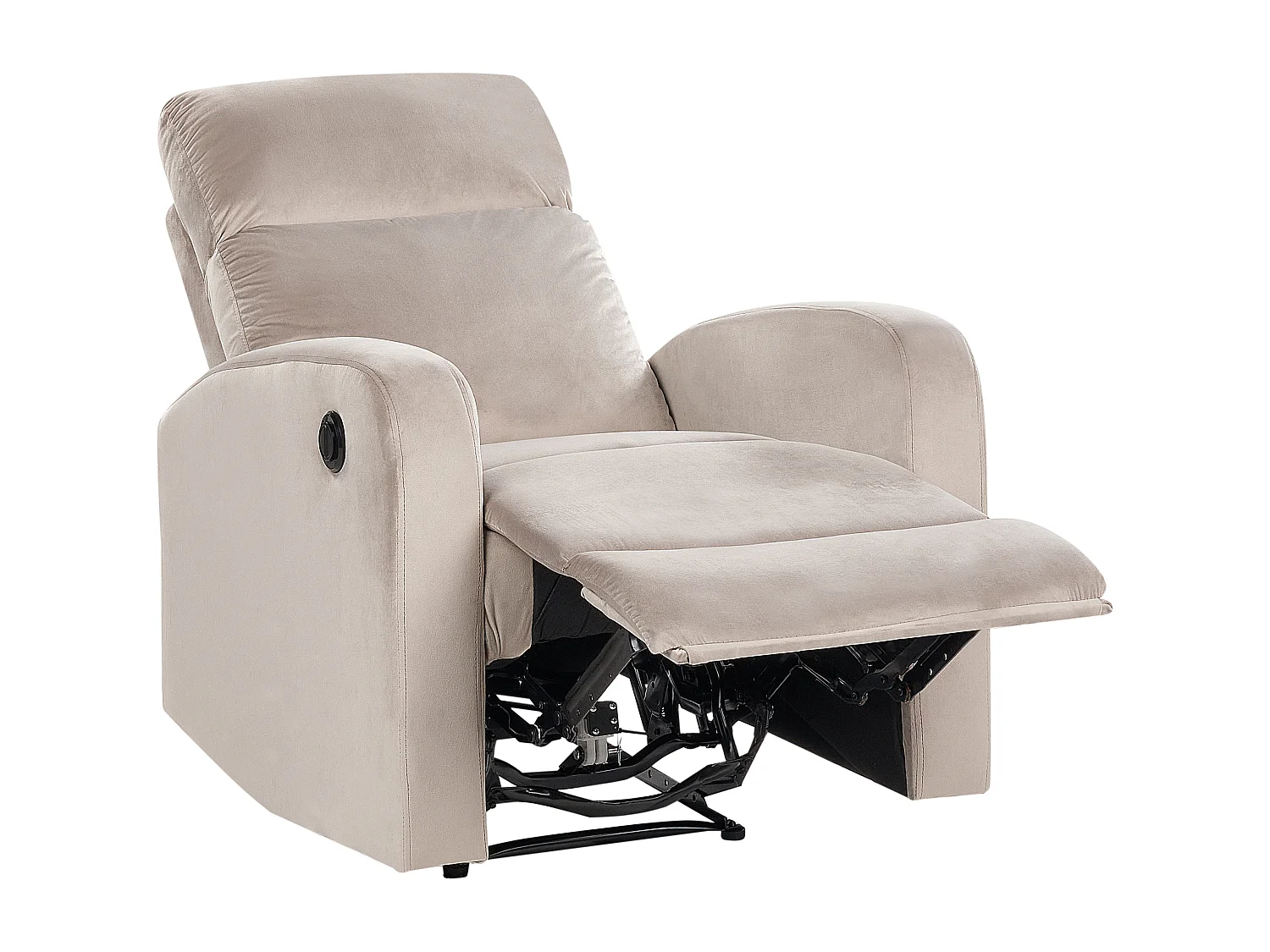 Fauteuil inclinable électrique VERDAL Repose-pieds inclus Velours Taupe