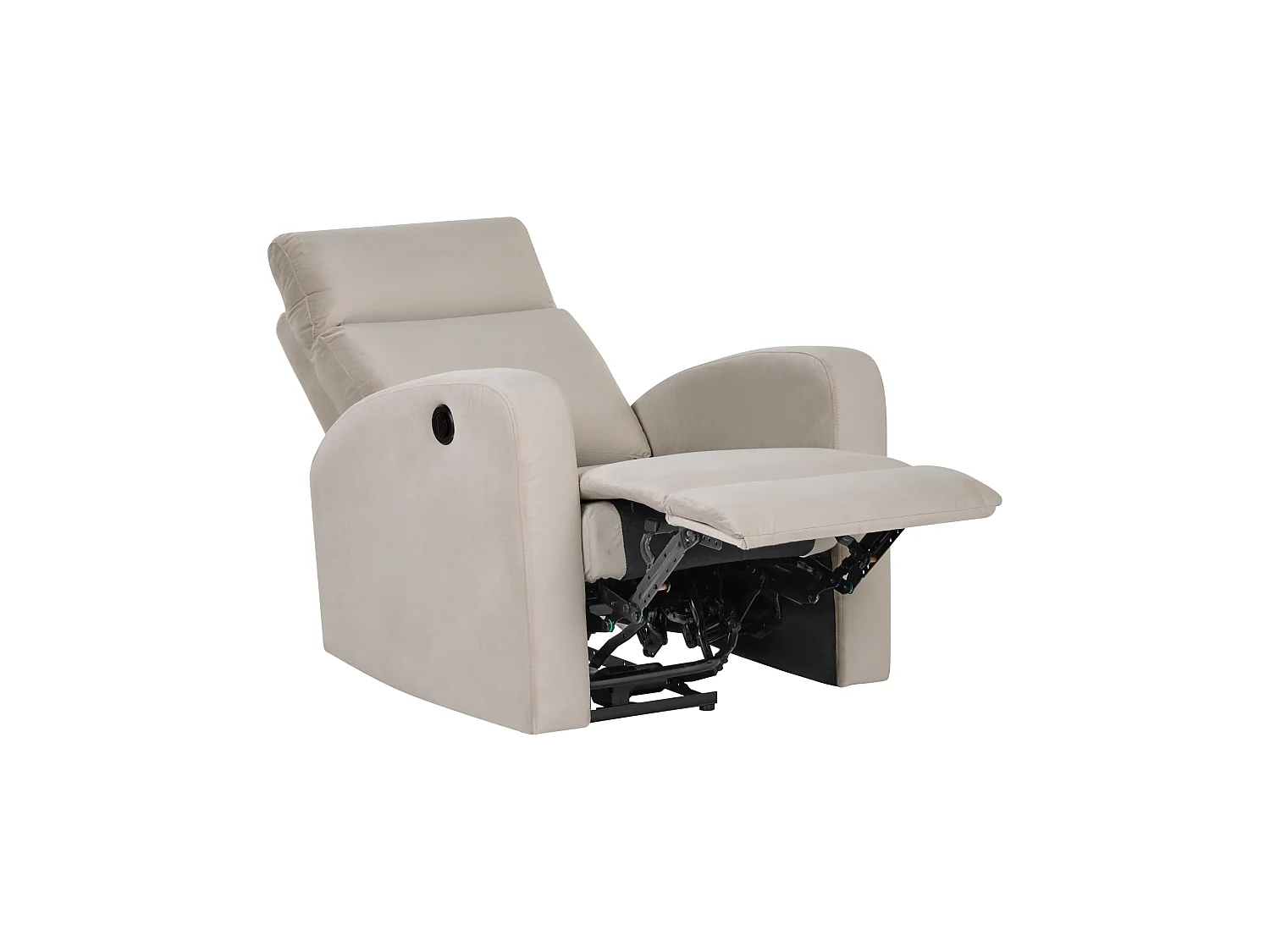 Velvet Electric Recliner Chair Beige VERDAL