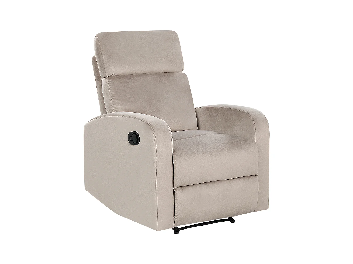 Fauteuil inclinable VERDAL Repose-pieds inclus Velours Taupe