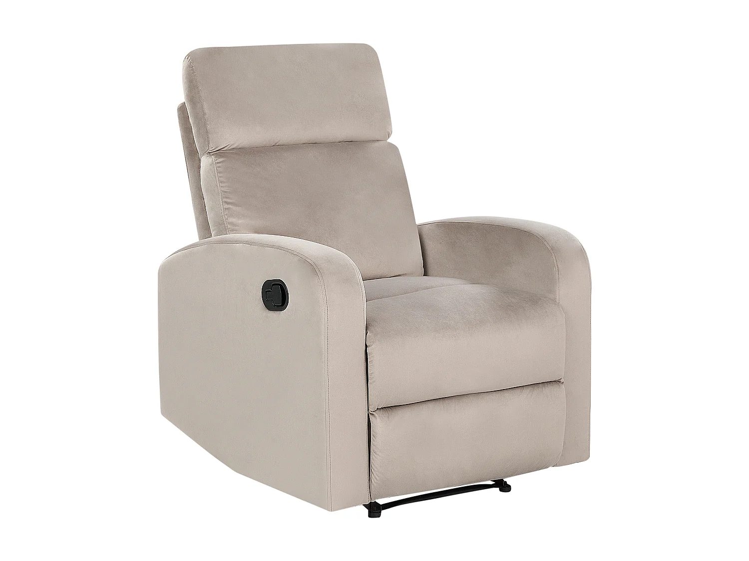 Fauteuil inclinable VERDAL Repose-pieds inclus Velours Taupe