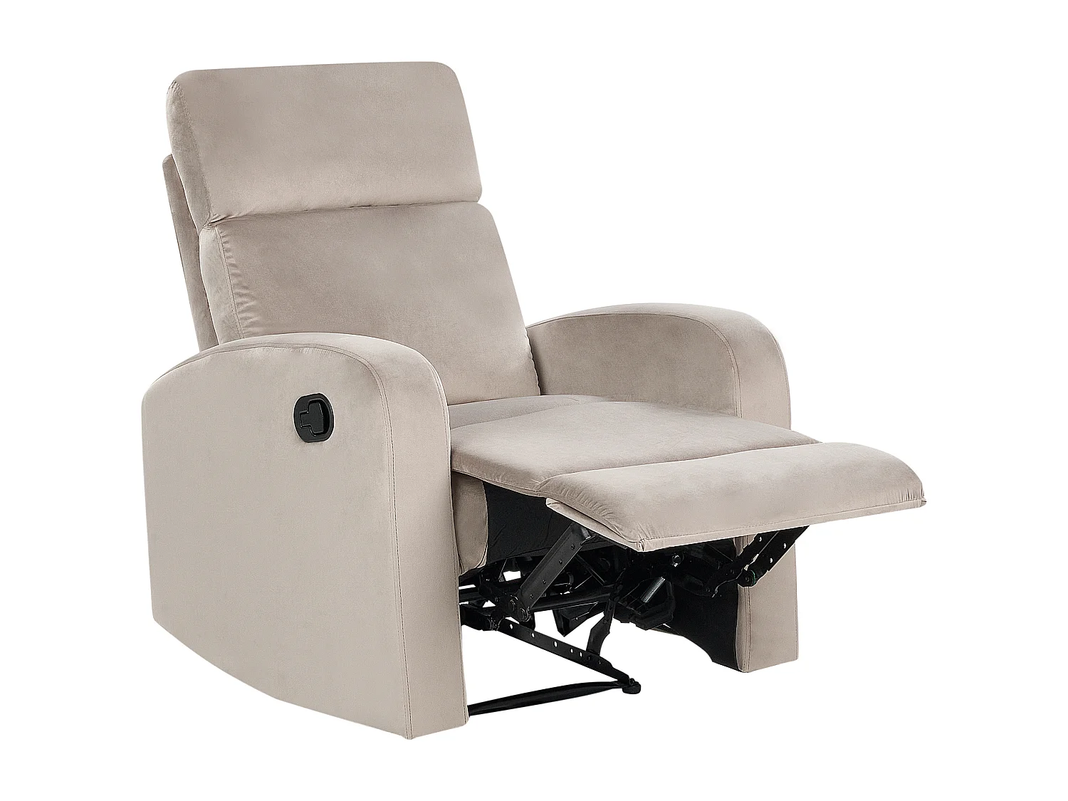 Fauteuil inclinable VERDAL Repose-pieds inclus Velours Taupe